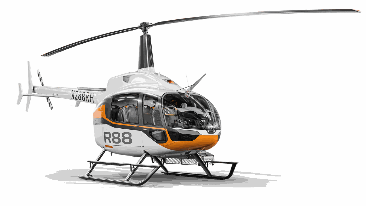 Robinson R88 three-quarter view
